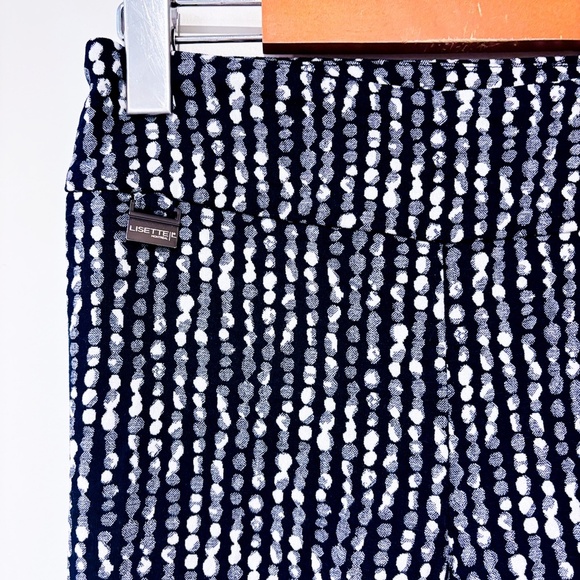 LISETTE Navy and white stretch skinny pants - Picture 7 of 8